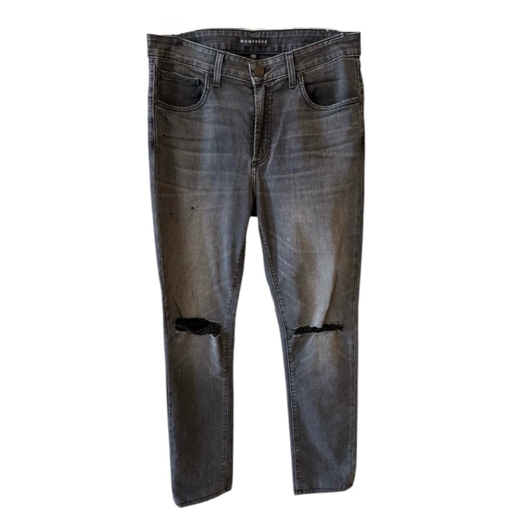Monfrère Greyson Distressed Black Skinny Jeans 32x32